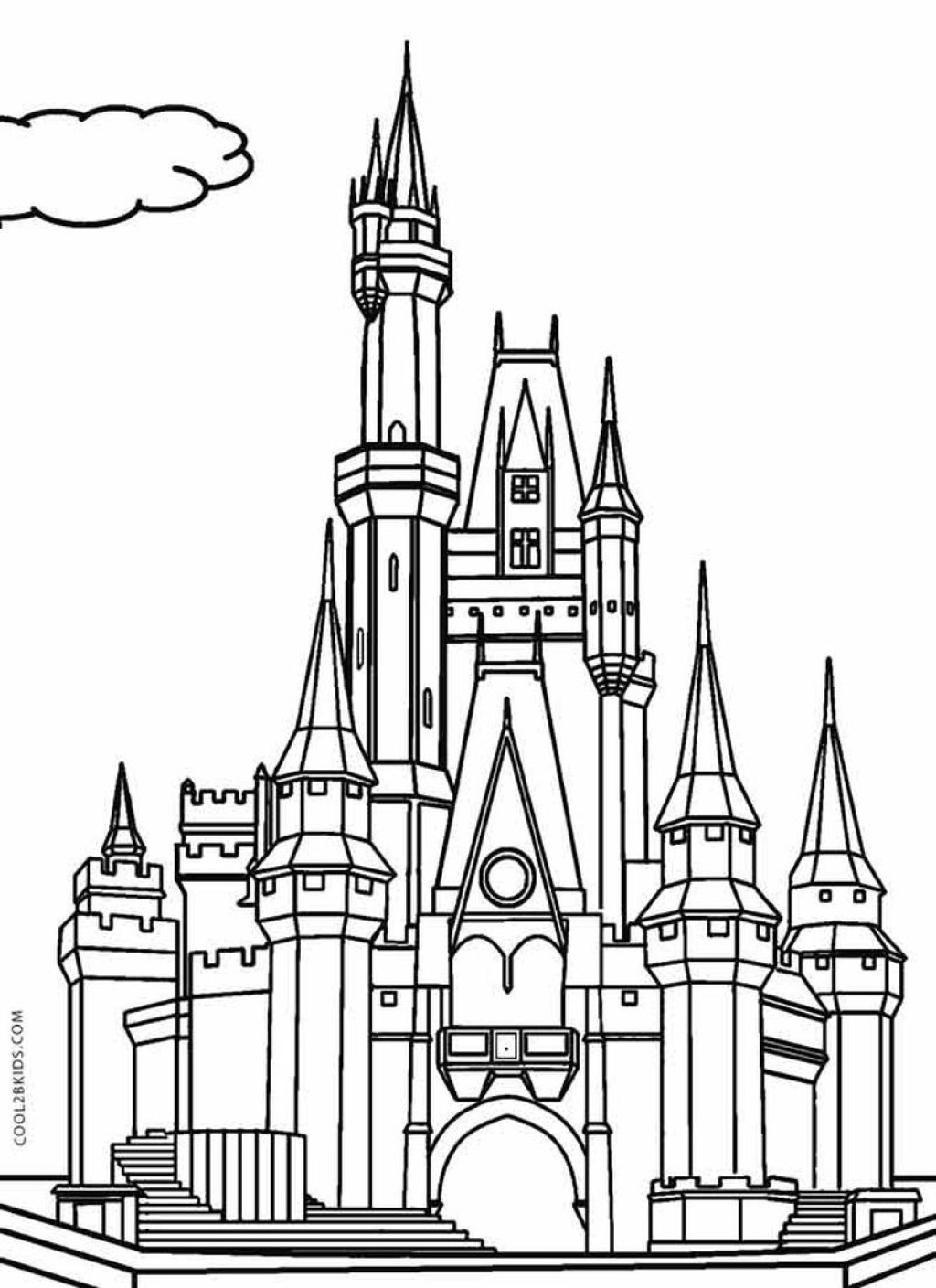 Picture of: Castle Coloring Pages Printable  Castle coloring page, Disney