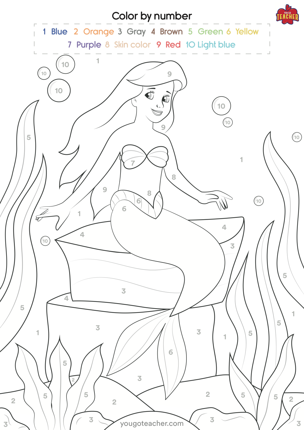 Picture of: Color by Number Disney Princesses – Printable Number Coloring
