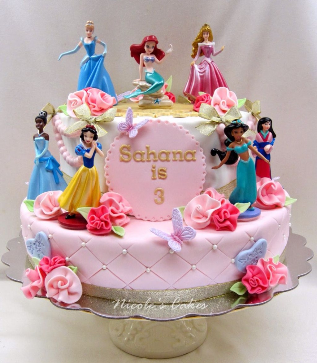 Picture of: Disney Princess Cake  Disney princess birthday cakes, Pink