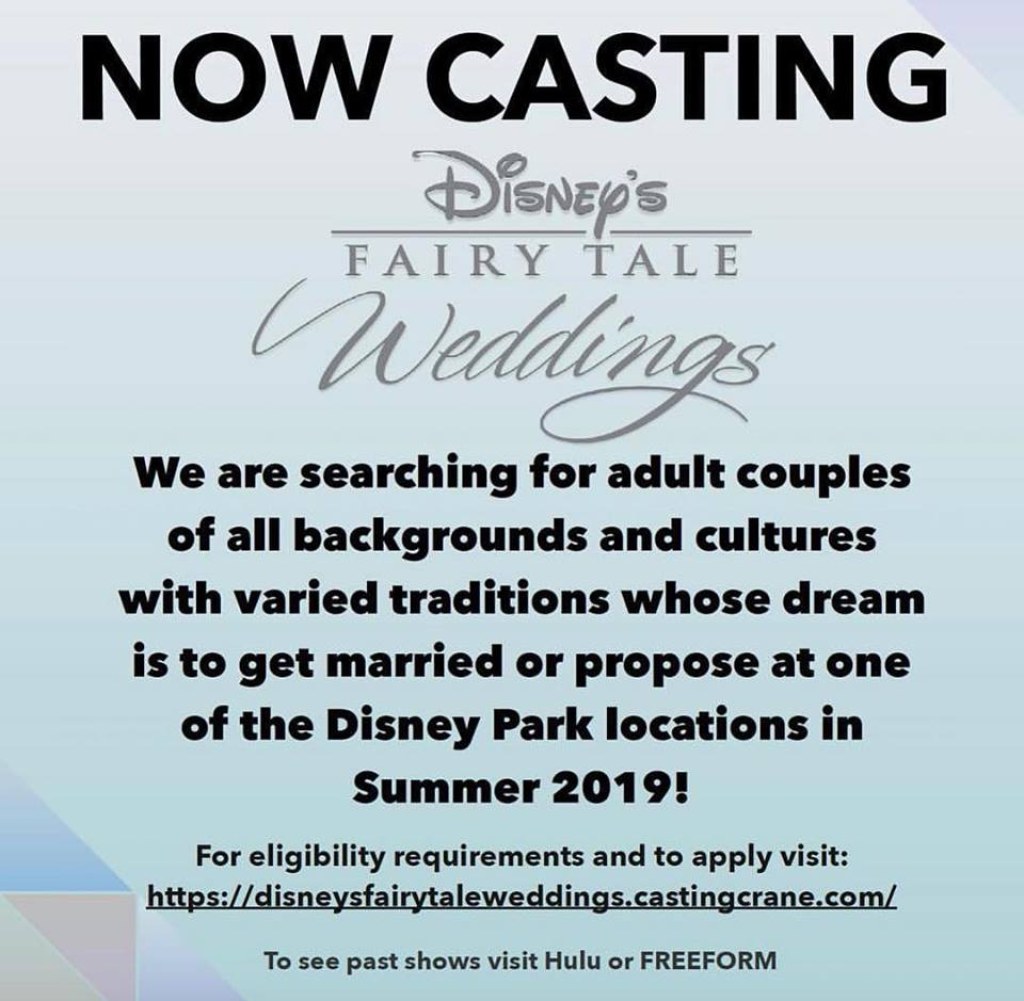 Picture of: Disney’s Fairy Tale Weddings’ Is Now Casting New Couples