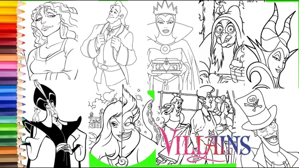 Picture of: Disney Villain URSULA VANESSA JAFAR MOTHER GOTHEL & MORE – Coloring Pages  for kids