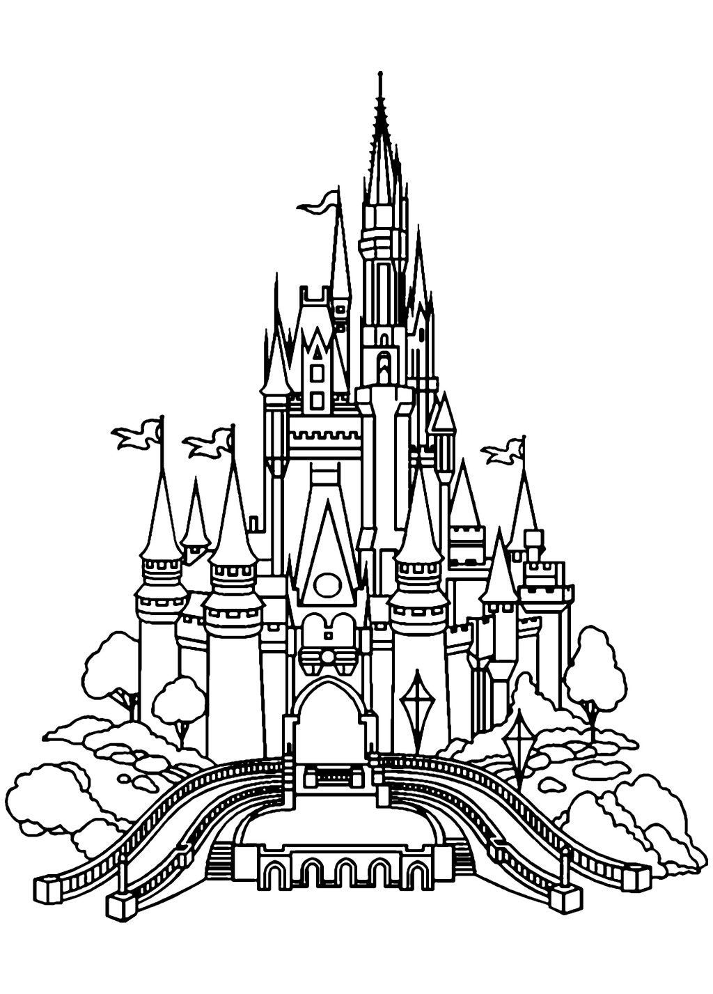 Picture of: Disneyland castle – Return to childhood Adult Coloring Pages