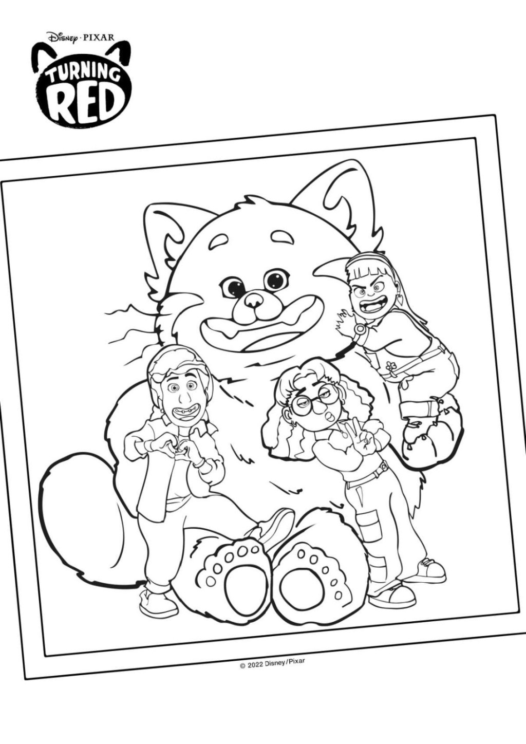 Picture of: Free Printable Turning Red Panda Coloring Page – Mama Likes This