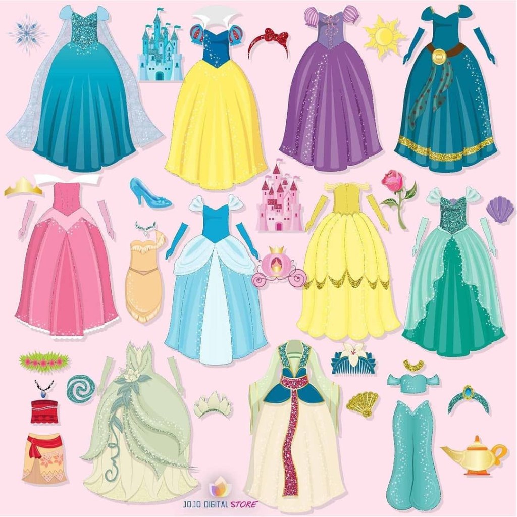 Picture of: JoJoDigitalStore on Instagram: “Princess Dresses! #clipart