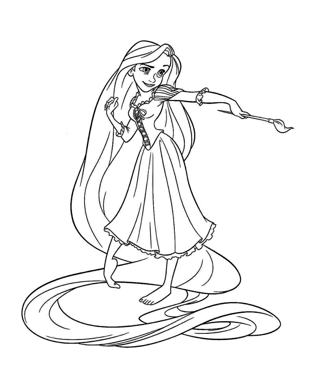 Picture of: Tangled for kids – Tangled Kids Coloring Pages